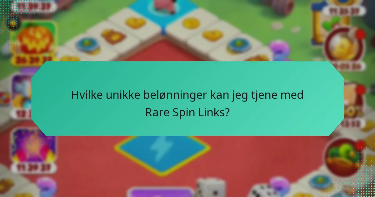 Hvilke unikke belønninger kan jeg tjene med Rare Spin Links?